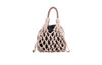 PRADA NOUÉ MEDIUM MACRAMÊ CORDA/COGNAC