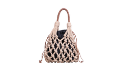 PRADA NOUÉ MEDIUM MACRAMÊ CORDA/COGNAC