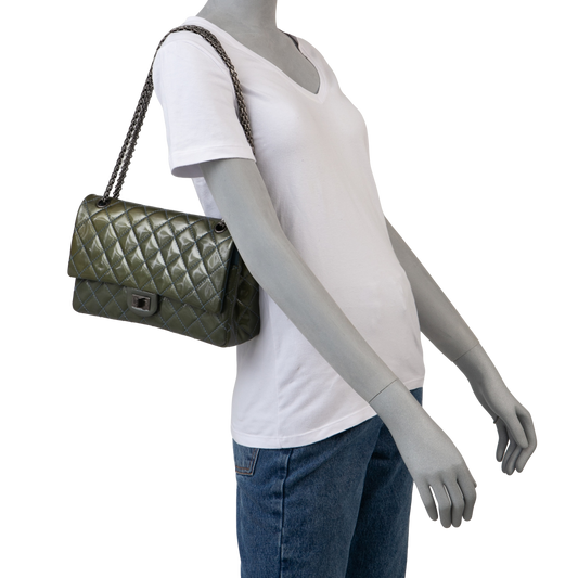 CHANEL DOUBLE FLAP REISSUE VERDE VERNIZ