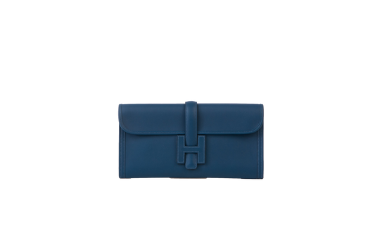 HERMÈS CLUTCH SWIFT JIGE ELAN 29 BLUE