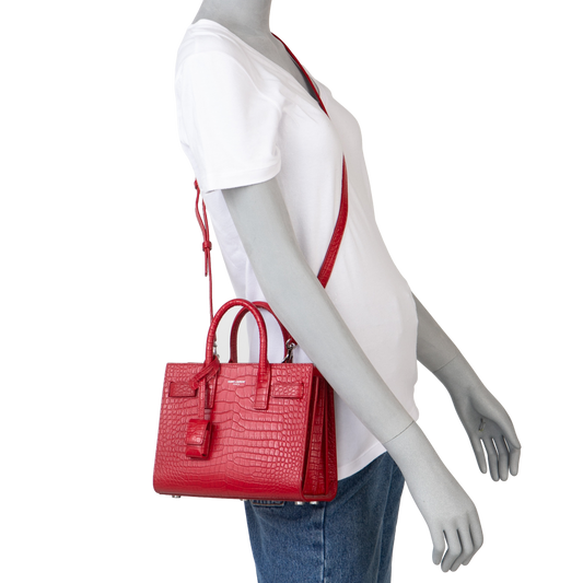 YSL SAC DE JOUR NANO EMBOSSED RED