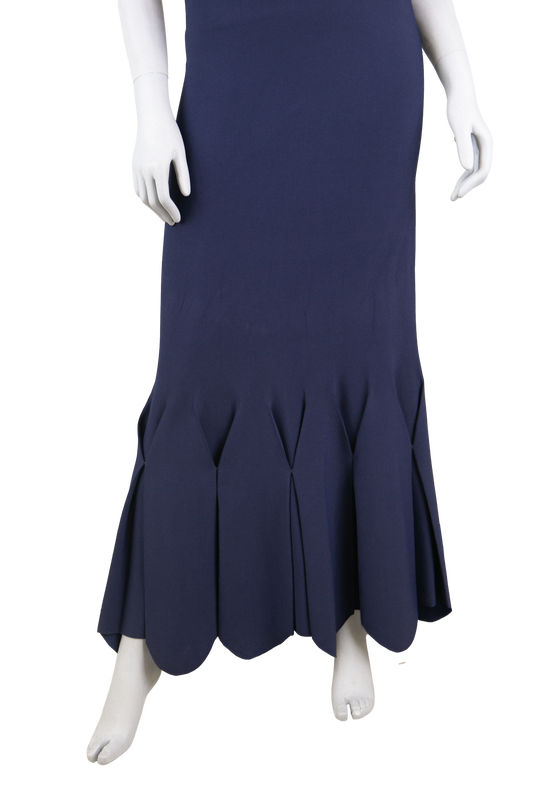 ALAIA VESTIDO MARINHO LONGO VISCOSE