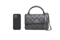 CHANEL TRENDY CC SMALL LAMBSKIN LEAD GRAY RUTHENIUM
