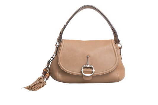 GUCCI TECHNO MEDIUM HORSEBIT BEIGE BAMBOO