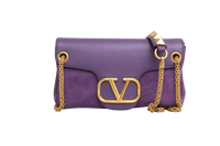 VALENTINO STUD SIGN SUEDE PURPLE