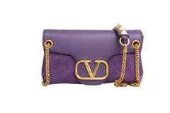 VALENTINO STUD SIGN SUEDE PURPLE