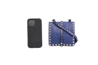 VALENTINO FLAP MESSENGER ROCKSTUD SAPPHIRE BLUE