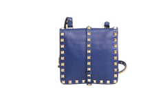 VALENTINO FLAP MESSENGER ROCKSTUD SAPPHIRE BLUE
