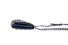 VALENTINO FLAP MESSENGER ROCKSTUD SAPPHIRE BLUE