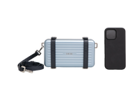 DIOR X RIMOWA ALUMINUM PERSONAL CLUTCH ON STRAP BLEU