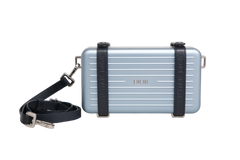 DIOR X RIMOWA ALUMINUM PERSONAL CLUTCH ON STRAP BLEU