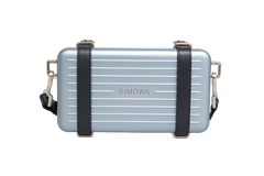 DIOR X RIMOWA ALUMINUM PERSONAL CLUTCH ON STRAP BLEU