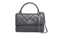 CHANEL TRENDY CC SMALL LAMBSKIN LEAD GRAY RUTHENIUM