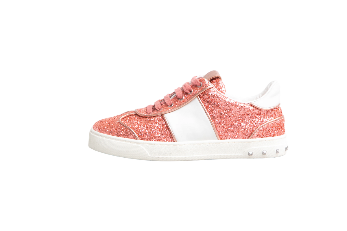 VALENTINO SNEAKER FLYCREW GLITTER PINK - 36 BR