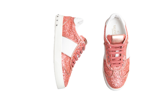 VALENTINO SNEAKER FLYCREW GLITTER PINK - 36 BR