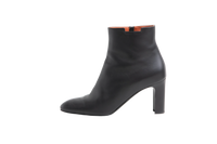 HERMÈS DEMARCHE BOOT BLACK HEELS VEAU - 37 BR