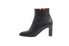 HERMÈS DEMARCHE BOOT BLACK HEELS VEAU - 37 BR