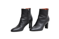 HERMÈS DEMARCHE BOOT BLACK HEELS VEAU - 37 BR