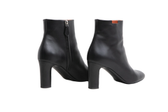 HERMÈS DEMARCHE BOOT BLACK HEELS VEAU - 37 BR