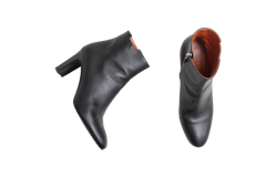 HERMÈS DEMARCHE BOOT BLACK HEELS VEAU - 37 BR