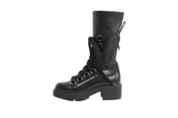 DIOR BOOTS D-FIGHT CALF-HIGH LEATHER BLACK - 34 BR