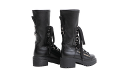 DIOR BOOTS D-FIGHT CALF-HIGH LEATHER BLACK - 34 BR