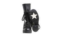 DIOR BOOTS D-FIGHT CALF-HIGH LEATHER BLACK - 34 BR