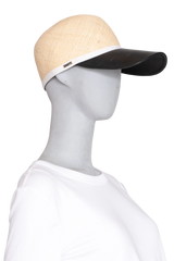 FENDI BASEBALL CAP BLACK & RAFFIA