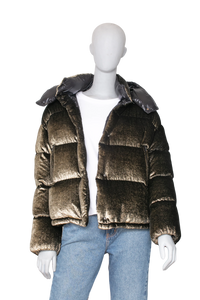 MONCLER CAILLE GIUBBOTTO SEQUINED VELVET W/HOOD