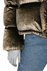 MONCLER CAILLE GIUBBOTTO SEQUINED VELVET W/HOOD