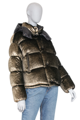 MONCLER CAILLE GIUBBOTTO SEQUINED VELVET W/HOOD