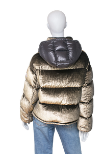 MONCLER CAILLE GIUBBOTTO SEQUINED VELVET W/HOOD