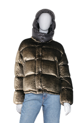 MONCLER CAILLE GIUBBOTTO SEQUINED VELVET W/HOOD