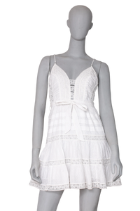 ZIMMERMANN DRESS HONOUR LACE TANK WHITE