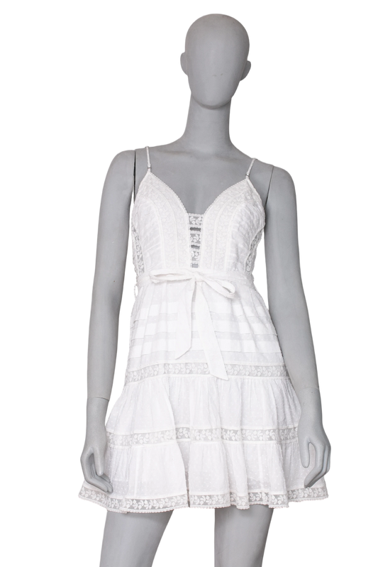 ZIMMERMANN DRESS HONOUR LACE TANK WHITE
