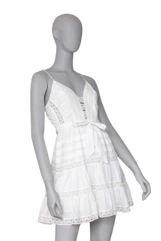 ZIMMERMANN DRESS HONOUR LACE TANK WHITE