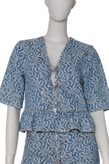 GANNI TWIN SET DENIM FLOUNGE TIE JACQUAR