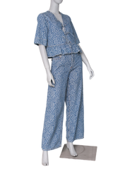 GANNI TWIN SET DENIM FLOUNGE TIE JACQUAR