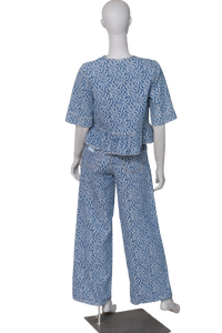 GANNI TWIN SET DENIM FLOUNGE TIE JACQUAR