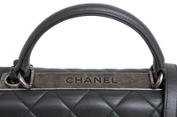 CHANEL TRENDY CC SMALL LAMBSKIN LEAD GRAY RUTHENIUM