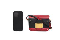 VALENTINO RIVET MINI COLORBLOCK BLACK/RED/OFF WHITE