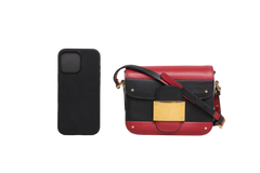 VALENTINO RIVET MINI COLORBLOCK BLACK/RED/OFF WHITE