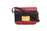 VALENTINO RIVET MINI COLORBLOCK BLACK/RED/OFF WHITE