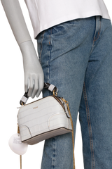 CHLOE MINI CROC EMBOSSED LIGHT CLOUD