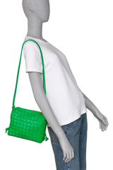 BOTTEGA NAPPA INTRECCIATO SMALL LOOP CAMERA BAG PARAKEET