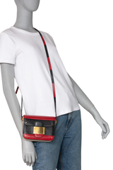 VALENTINO RIVET MINI COLORBLOCK BLACK/RED/OFF WHITE