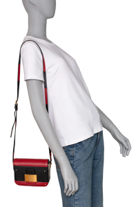 VALENTINO RIVET MINI COLORBLOCK BLACK/RED/OFF WHITE