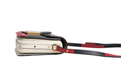 VALENTINO RIVET MINI COLORBLOCK BLACK/RED/OFF WHITE