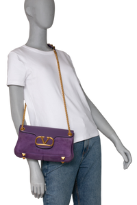 VALENTINO STUD SIGN SUEDE PURPLE