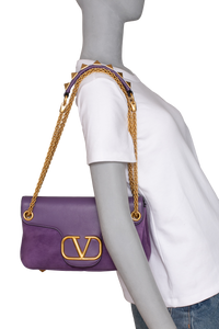 VALENTINO STUD SIGN SUEDE PURPLE